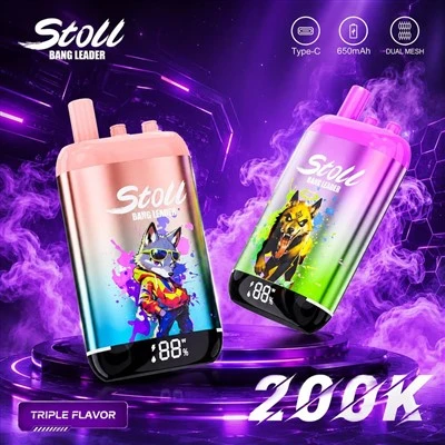 Bang Leader Stoll 200K Triple Flavour Vape Paparan LED E-Rokok Pakai